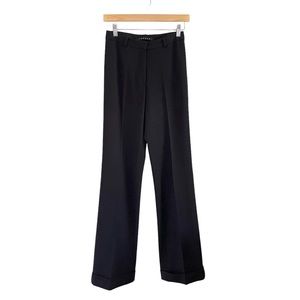 Theory Full Length Cuffed Hem Trouser Pant Black 2